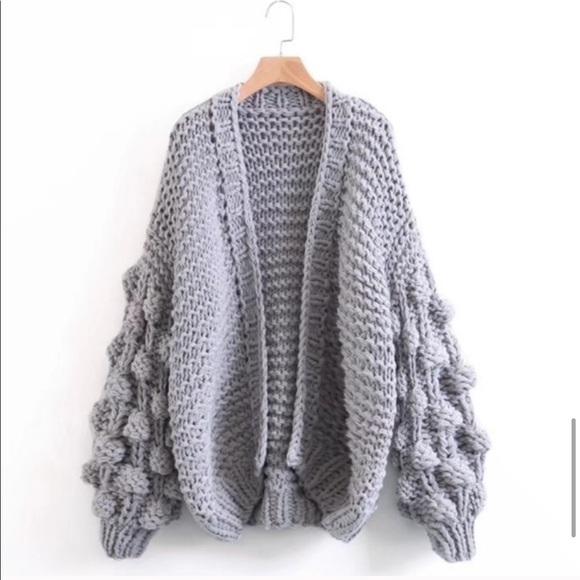 LAST ONE!!White Thick Knitted Long Sleeve Cardigan - Picture 15 of 16